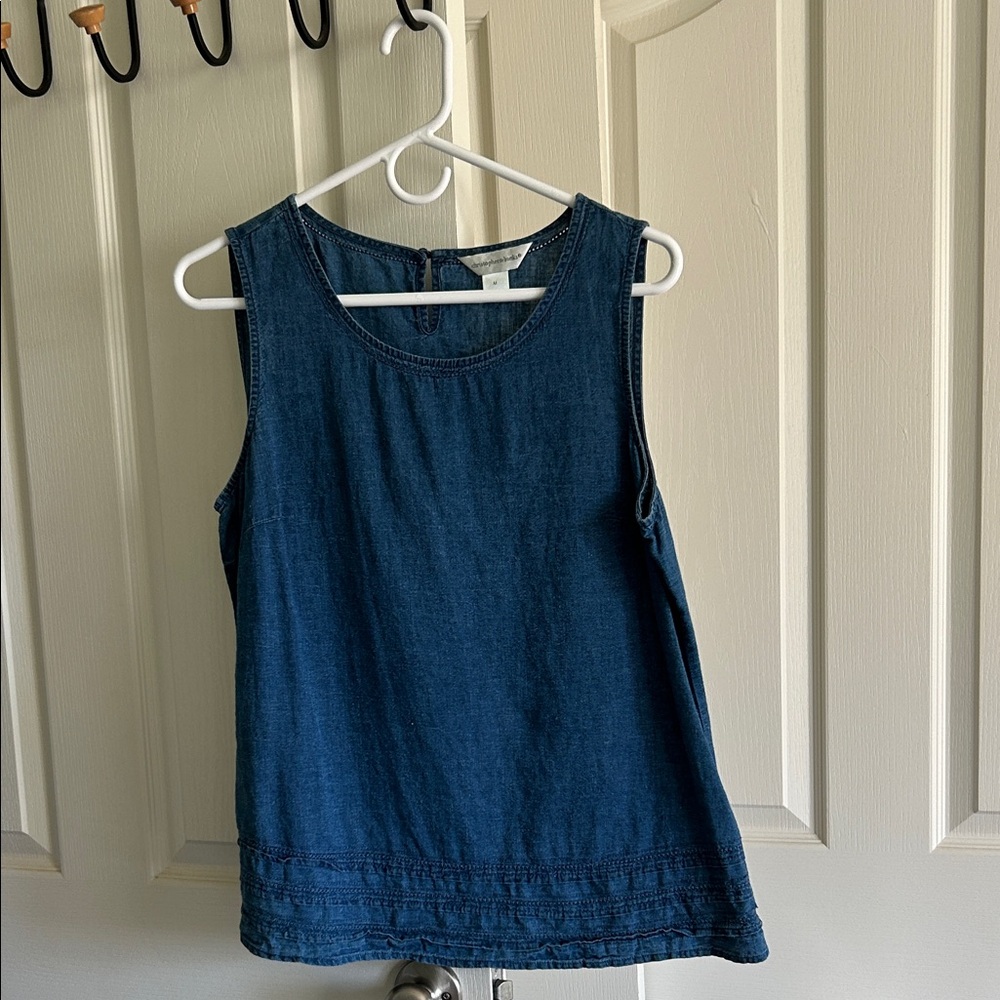 Christopher & Banks Dark Blue Denim Tank Top